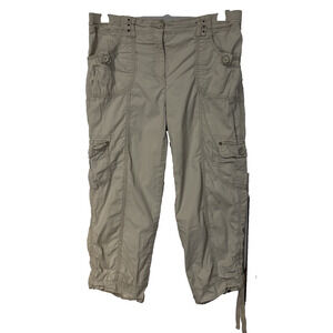 Chico's Women's 6 Cropped Cargo Pants Beige Y2K 90's Outdoors Hiking Utility